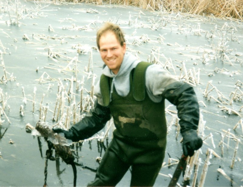 Gerald Schmitt on the mink line in 1993.